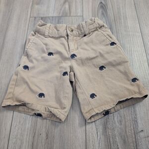 Janie & Jack Tan Shorts with Elephant Print Sz 3